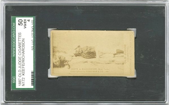 1887 N172 Old Judge Cigarettes Keefe/Richardson, New York - SGC 50 VG/EX 4